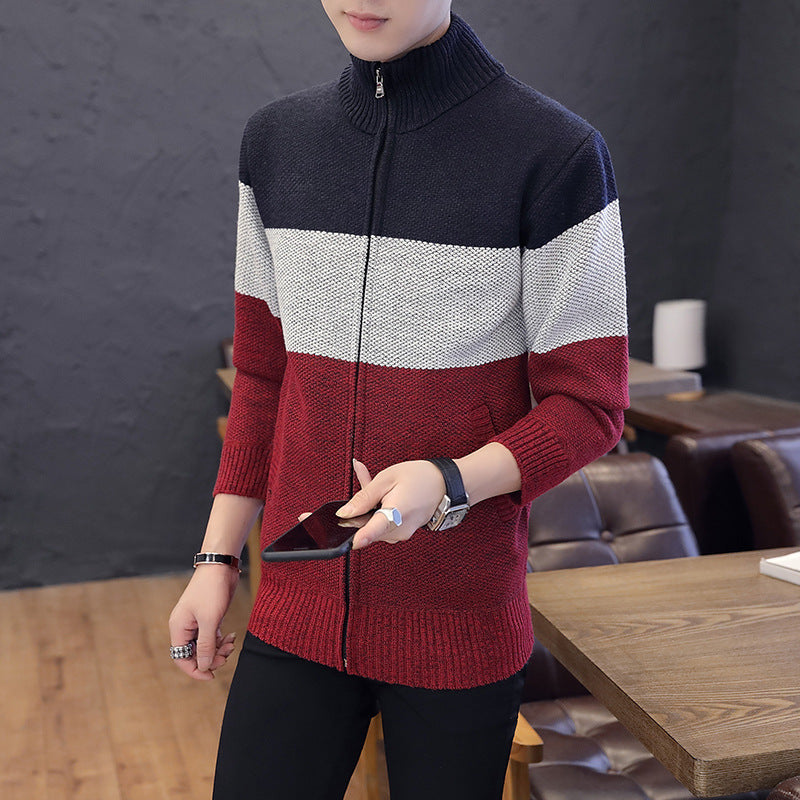 Herren Strickjacke mit hohem Kragen und praktischen Taschen Echoarchiv