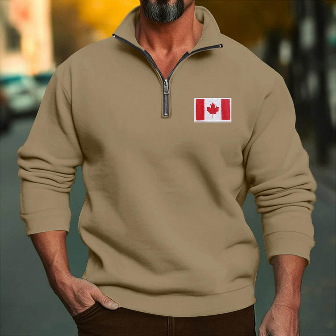 Herren Fleece-Pullover mit hoch schließendem Kragen und Reißverschluss Echoarchiv