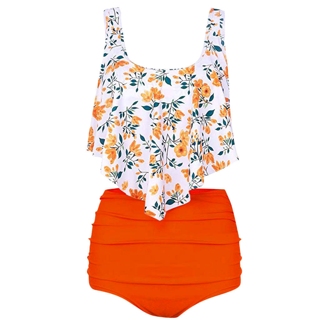 Damen Bikiniset mit floralem Oberteil und hohem Taillenslip Echo Archiv