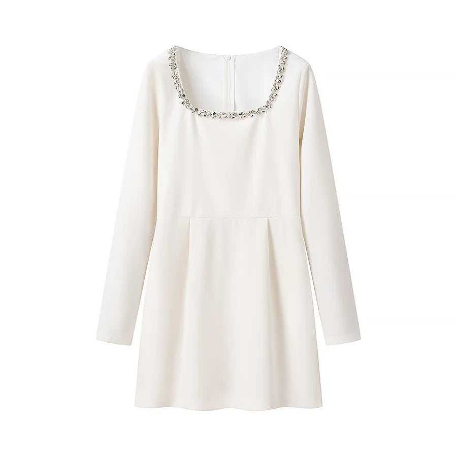 Damen nan elegantes Minikleid mit quadratischem Ausschnitt und Kristallbesatz Echo Archiv
