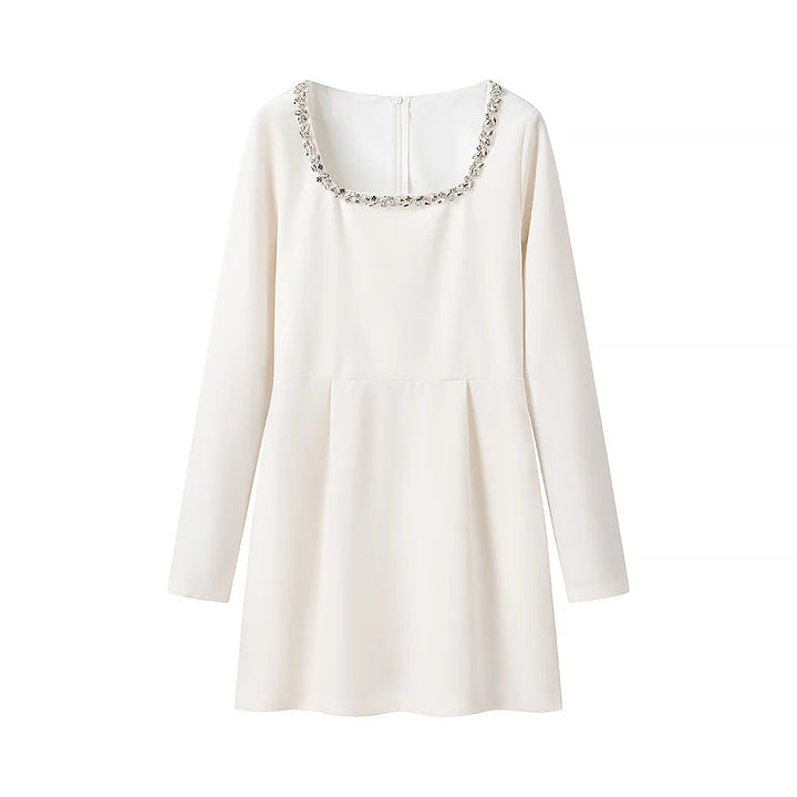 Damen nan elegantes Minikleid mit quadratischem Ausschnitt und Kristallbesatz Echo Archiv