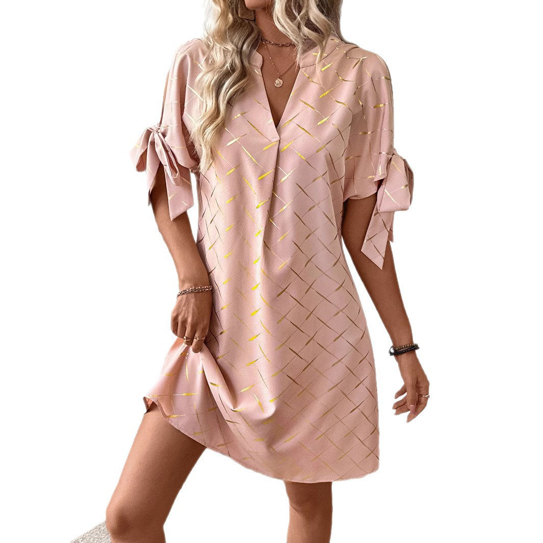 Damen lässiges Kleid mit leichten Puffärmeln Echo Archiv