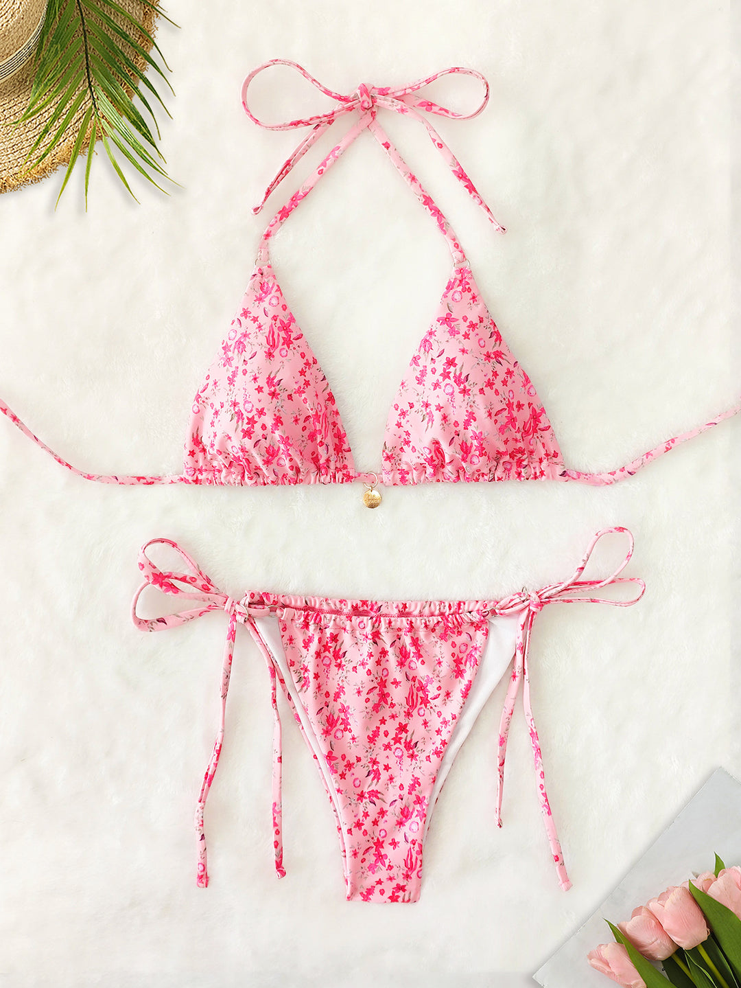 Damen Triangel-Bikini mit verspielten Bindebändern Echo Archiv