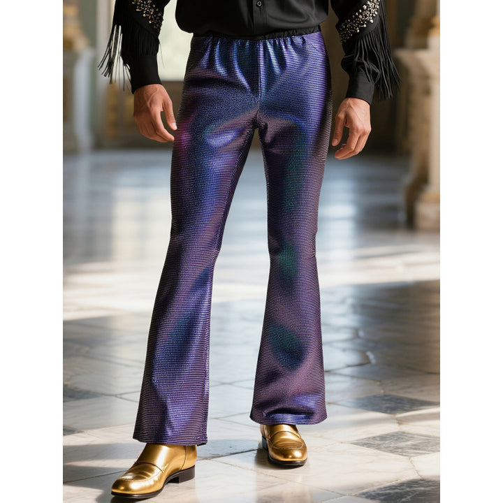 Herren Glitzernde Discohose mit weitem Bein und elastischem Bund Echoarchiv