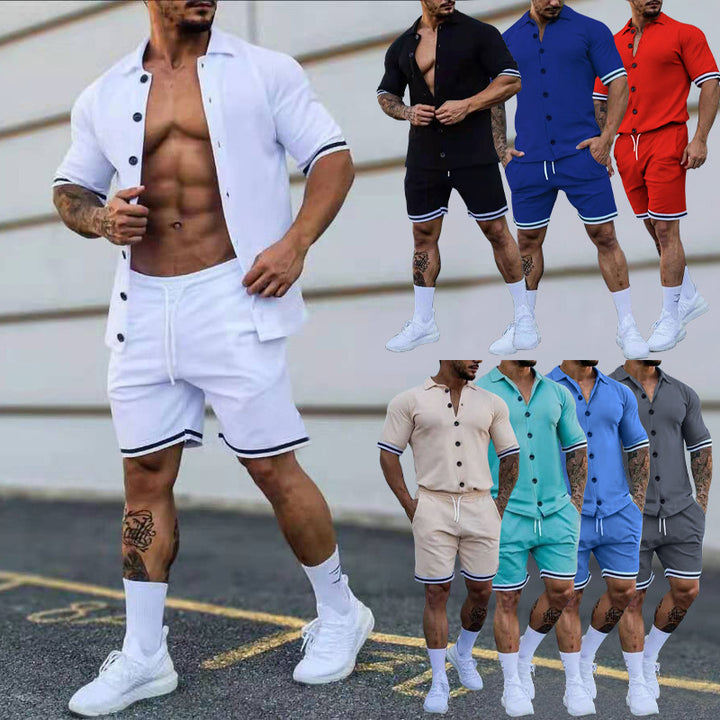 Herren Freizeit-Set mit modernem Kurzarm-Hemd und Short Echoarchiv