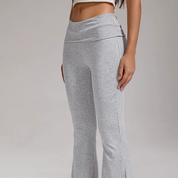 Damen nan hochgeschnittene Stretch-Flare-Yogahose mit formendem Bund Echo Archiv