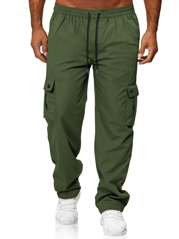 Herren Relaxed-Fit Cargo-Jogger mit elastischem Bund, Kordelzug und Klappentaschen – Bravaro
