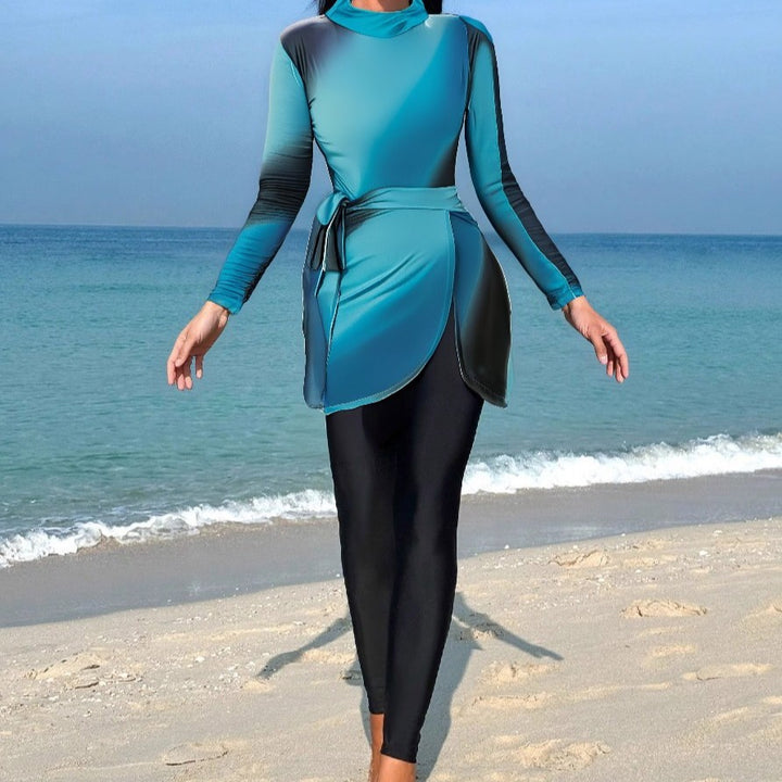 Damen Sportlicher Rashguard mit Wickelrock Echo Archiv