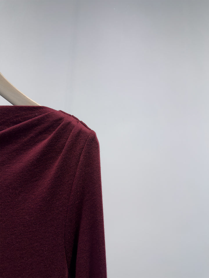 Frauen Elegante Asymmetrische Langarmtop Echoarchiv