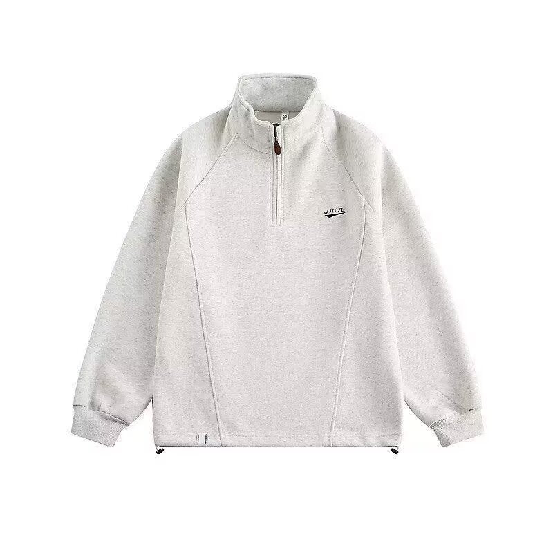 Herren leichter Stehkragen Fleece-Pullover mit halbem Reißverschluss Echoarchiv