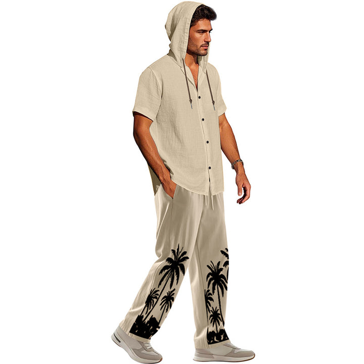 Herren lässiges Hooded Shirt und komfortable Strandhose Set Echoarchiv