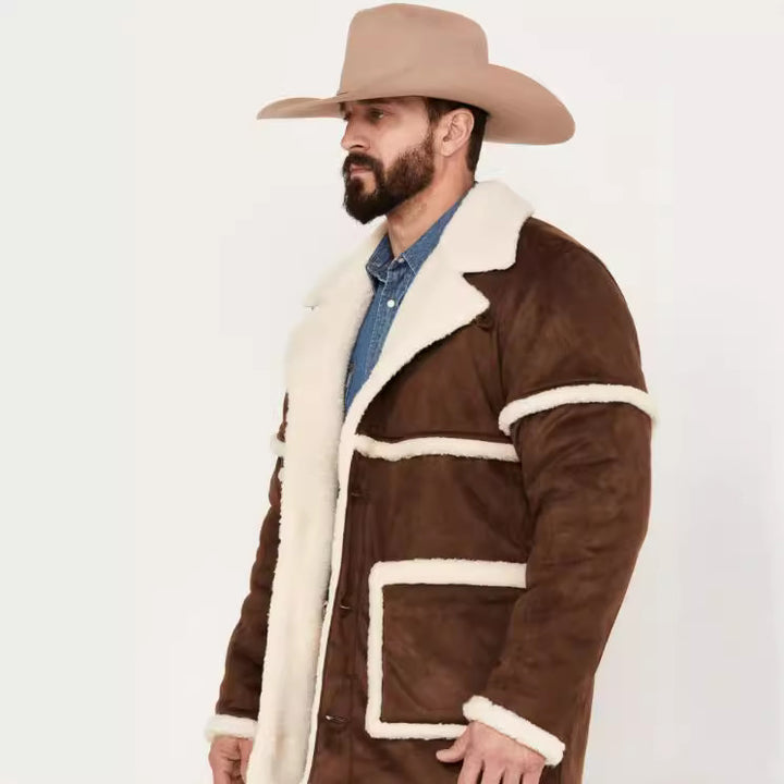Herren Lammfelljacke mit großem Kragen und praktischen Taschen Echoarchiv