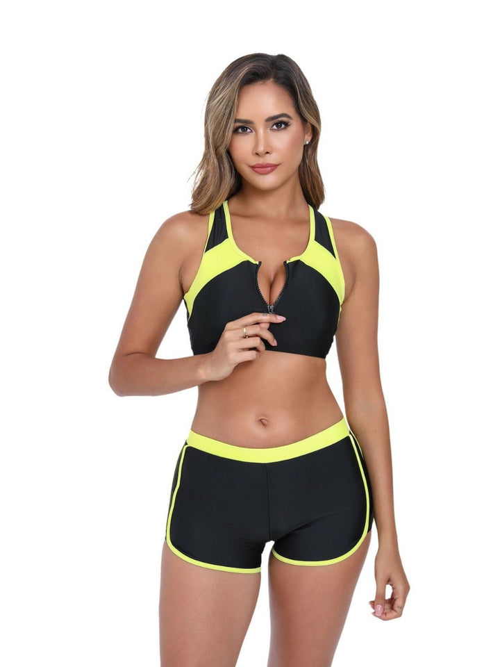 Damen Sportliches Bikini-Set mit funktionalem Reißverschluss Echo Archiv