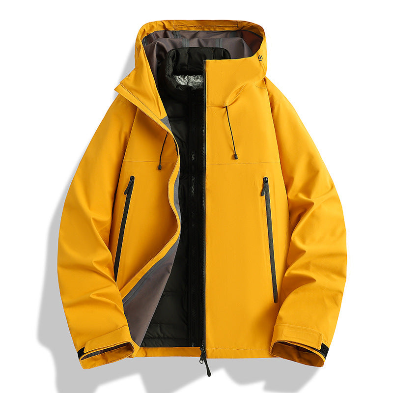 Herren Wasserdichte Softshell-Outdoorjacke mit verstellbarer Kapuze und atmungsaktiver Membran Echoarchiv