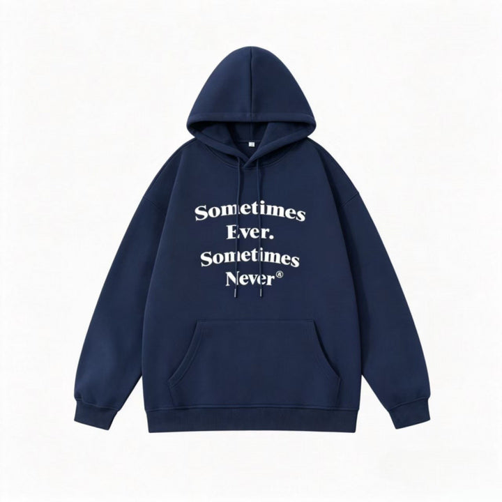 Unisex Oversize-Kapuzenpullover mit Statement-Print und Kängurutasche Echo Archiv