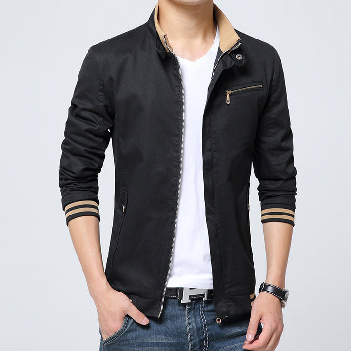 Herren sportliche Übergangsjacke mit Kinnschutz und praktischen Taschen Echoarchiv