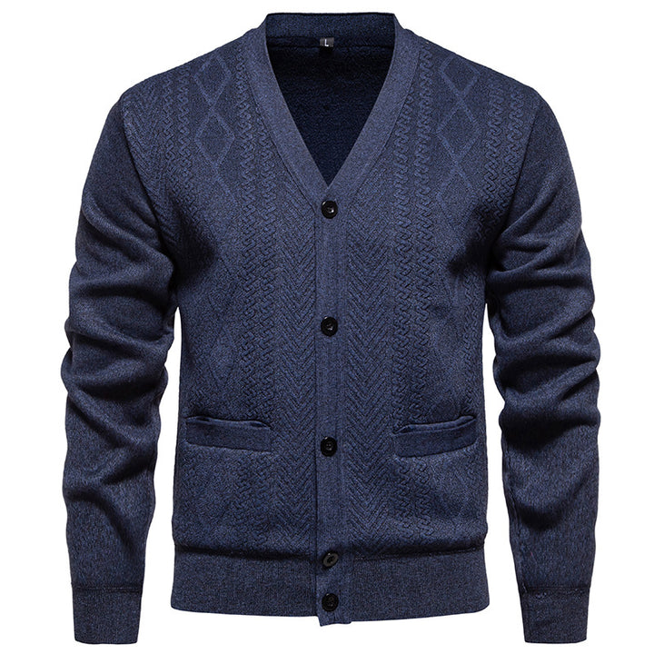 Herren modische Strickjacke mit strukturiertem Muster Echoarchiv