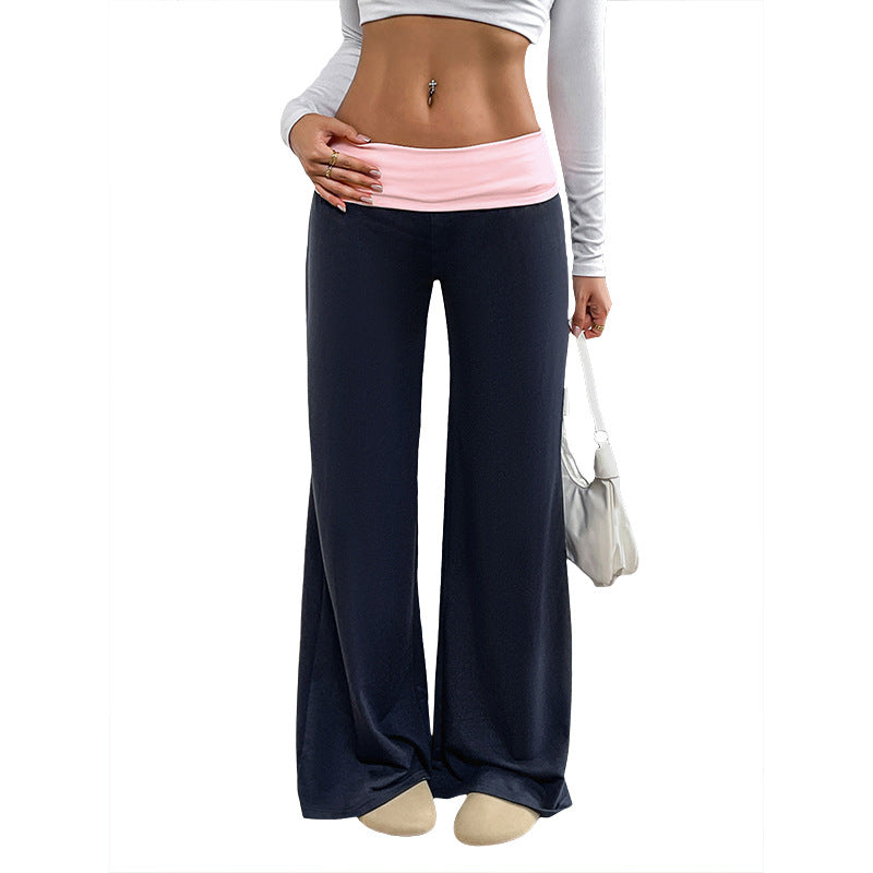 Damen Weite Palazzo‑Yogahose mit umschlagbarem Komfortbund Echoarchiv