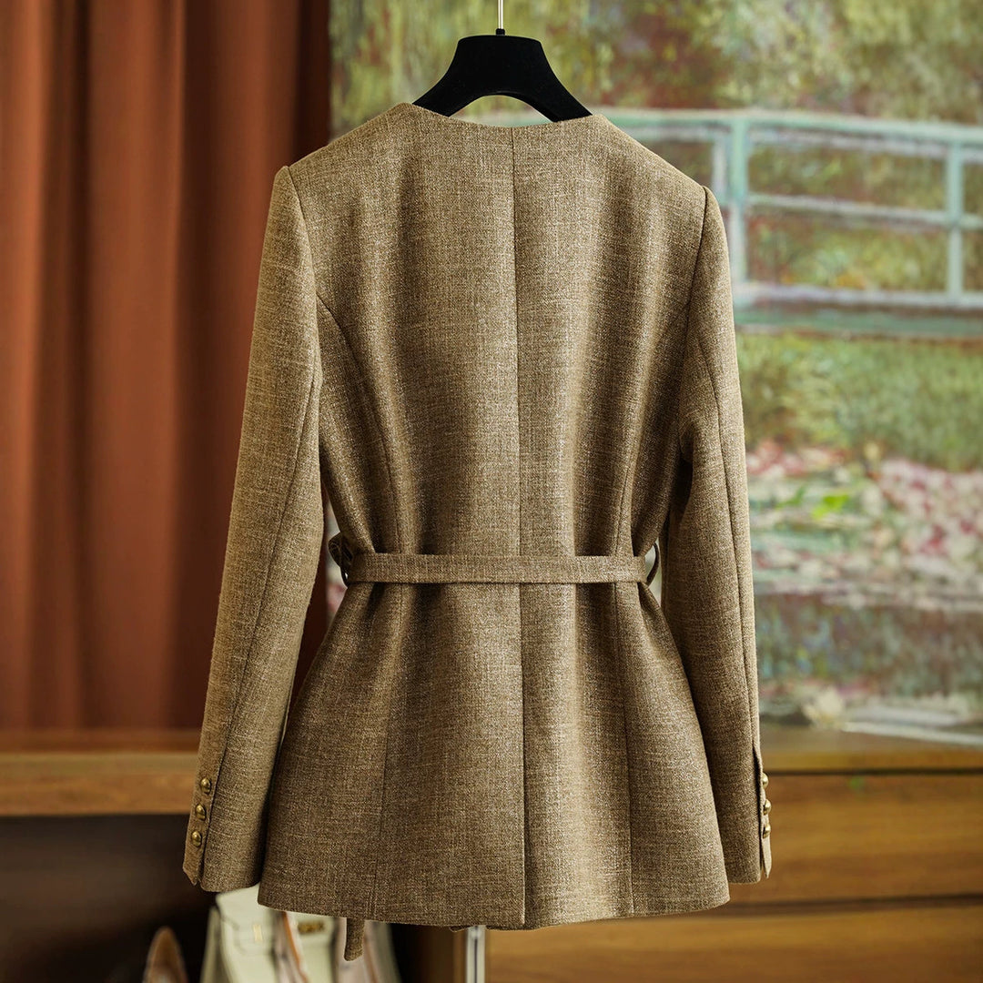 Damen Modische Blazerjacke mit Taillengürtel Echoarchiv