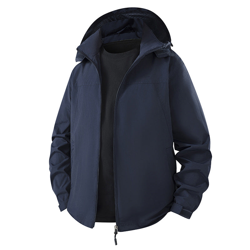 Herren Leichte wasserabweisende Kapuzen‑Shelljacke mit atmungsaktivem Meshfutter und verstellbarem Saum Echo Archiv