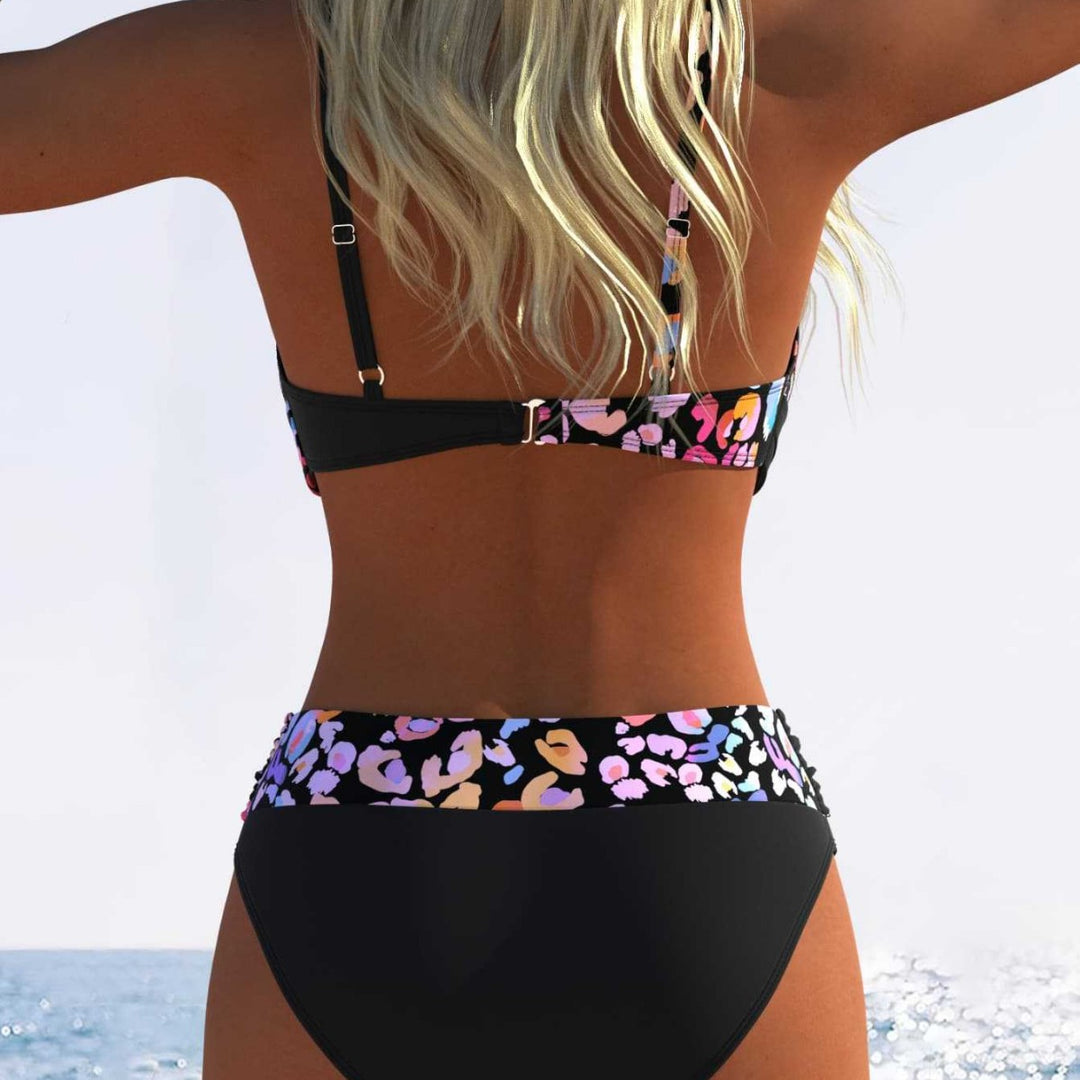 Damen Bikini mit gepolstertem Oberteil und hohem Taillenschnitt Echo Archiv