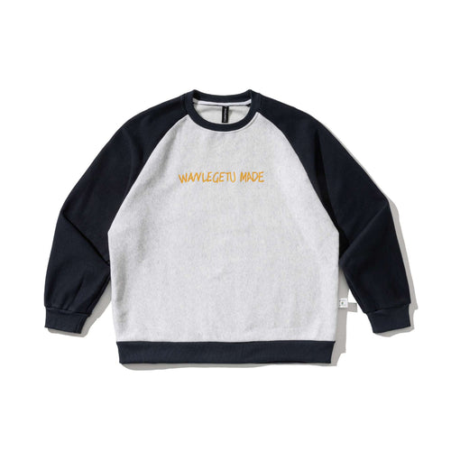 Herren Raglan-Sweatshirt mit gesticktem Logo und Kontrastärmeln aus leichtem Frottee Echoarchiv