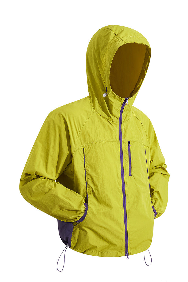 Herren Ultraleichte Kapuzenwindjacke aus Ripstop mit verstellbarem Saum & Brustreißverschluss Echoarchiv