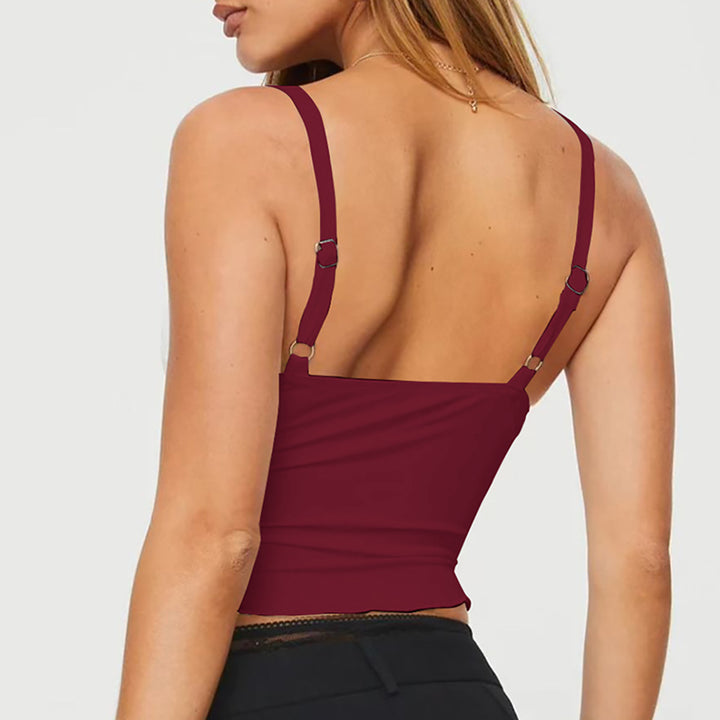 Damen Elegantes Spaghetti-Top mit verführerischer Drapierung Echo Archiv