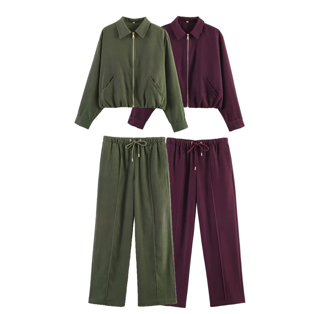 Damen Weite Highwaist-Hose mit Kordelzug, Bügelfalte und fließender Stoffqualität Echo Archiv