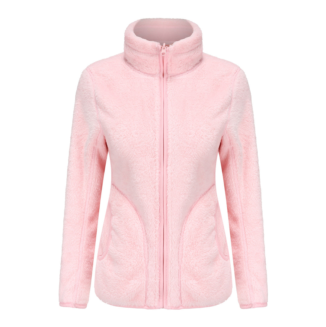 Damen nan kuschelige Fleecejacke mit hohem Stehkragen, durchgehendem Reißverschluss und figurformenden Nähten Echo Archiv