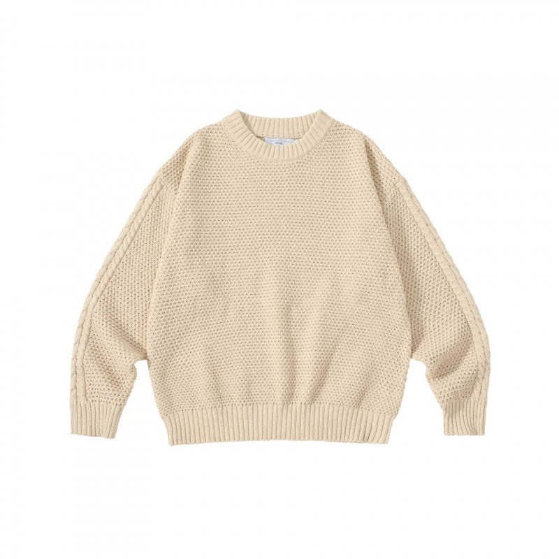 Unisex Oversize Grobstrickpullover mit Zopfärmeln und Rundhalsausschnitt Echo Archiv