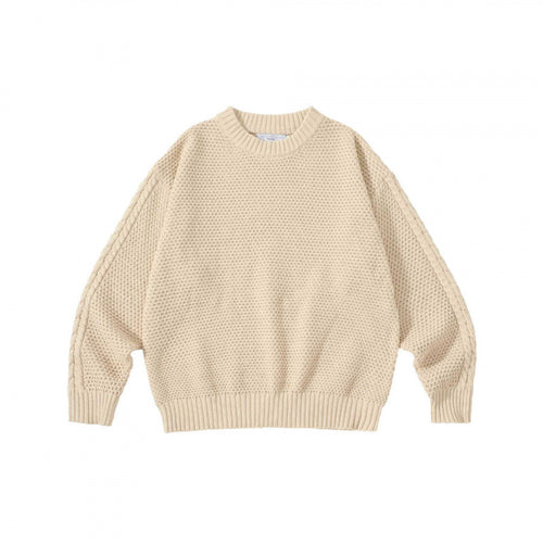 Unisex Oversize Grobstrickpullover mit Zopfärmeln und Rundhalsausschnitt Echo Archiv