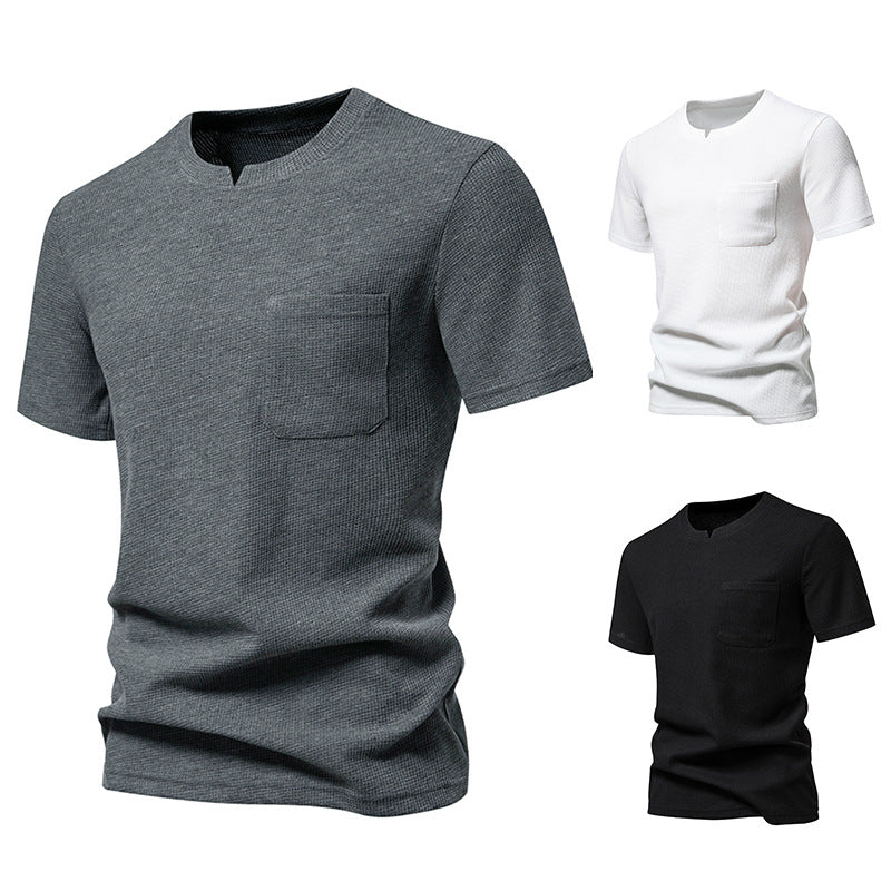 Herren Kurzarmshirt mit modernem Strukturmuster Echoarchiv