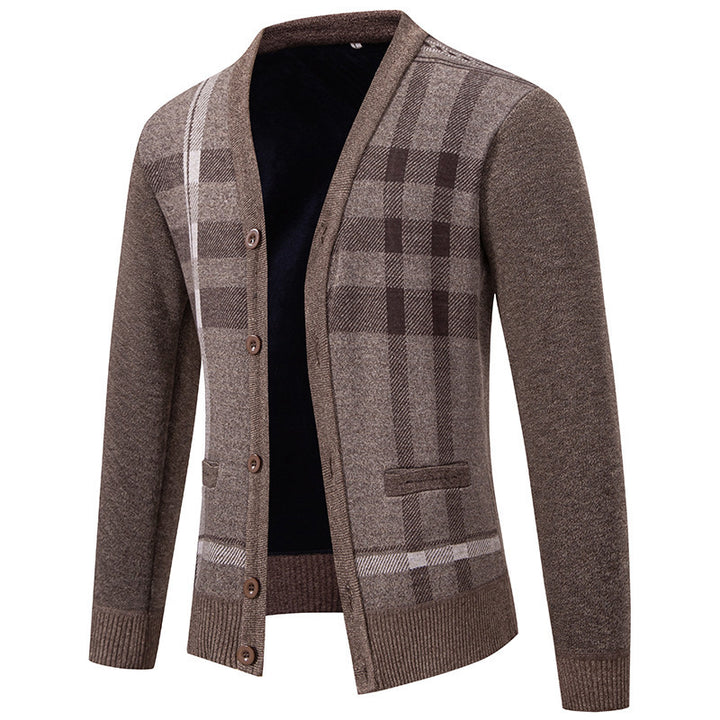 Herren Strickjacke mit schickem Karomuster von Echoarchiv