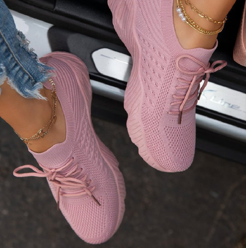 Damen  leichte Strick-Sneaker mit sockenähnlichem Obermaterial, gepolsterter Komfortsohle und flexibler Profil-Laufsohle Echo Archiv