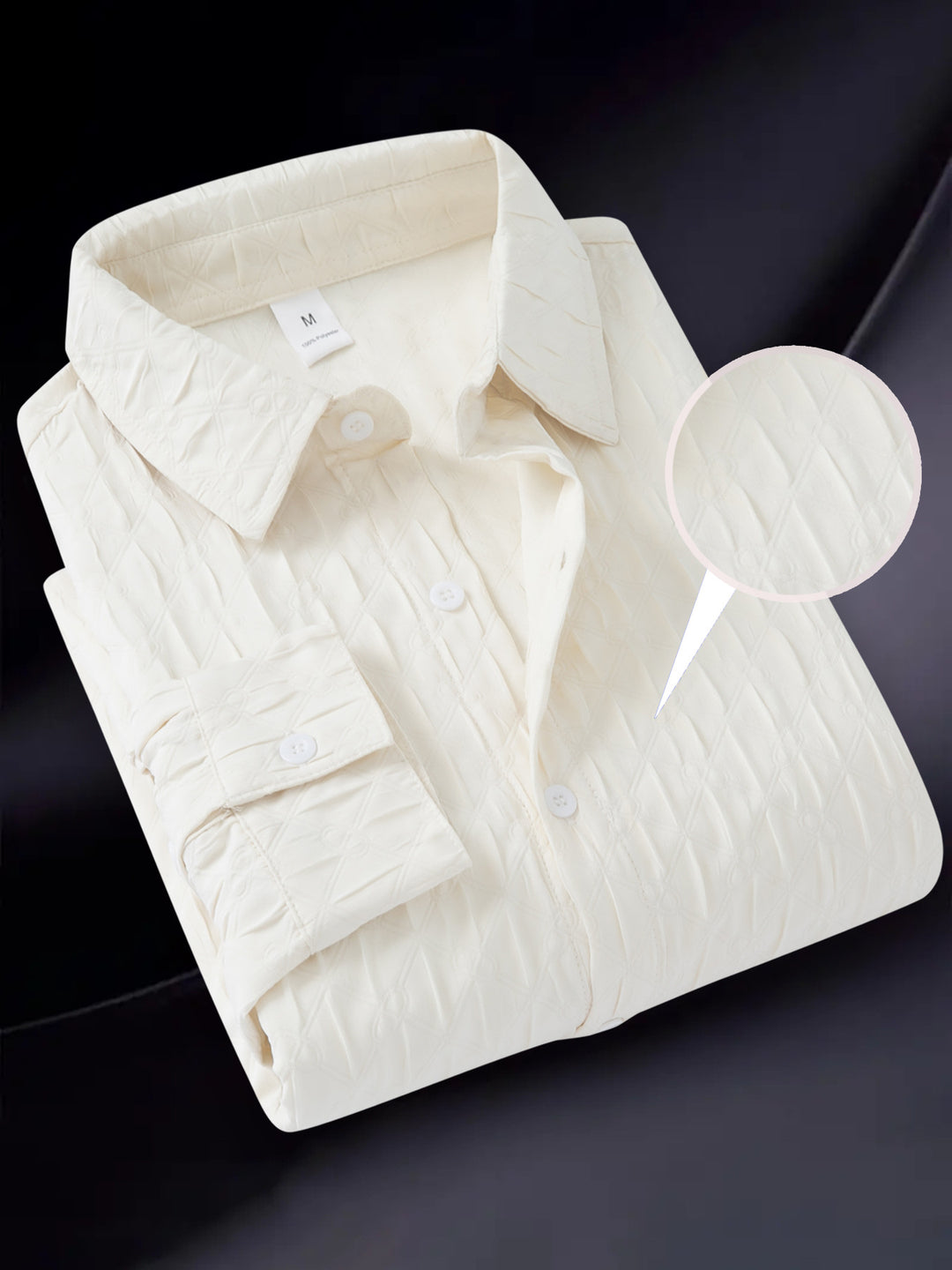 Herren Langarmhemd mit strukturiertem Design und bequemer Passform Echoarchiv