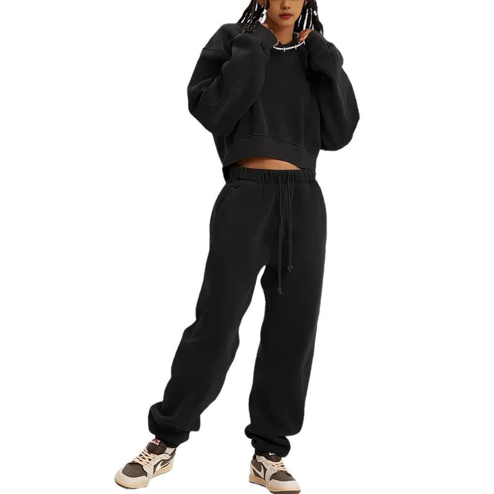Damen Boxy-Sweatshirt mit überschnittener Schulter, verlängertem Rückenteil und brushed Fleece – Avérine