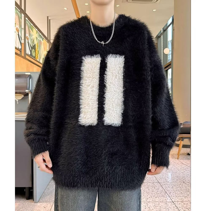 Unisex Grobstrick Pullover mit stylischem Motiv Echoarchiv