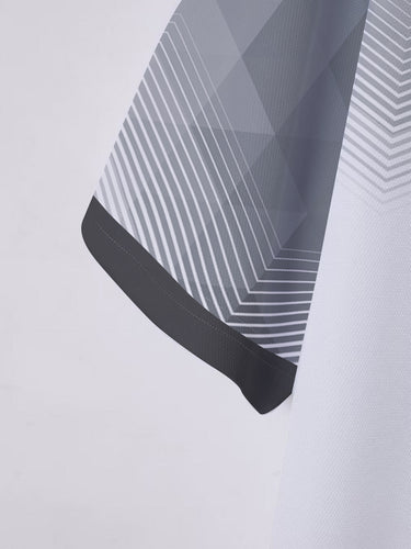 Herren Poloshirt mit modernem geometrischem Muster Echoarchiv