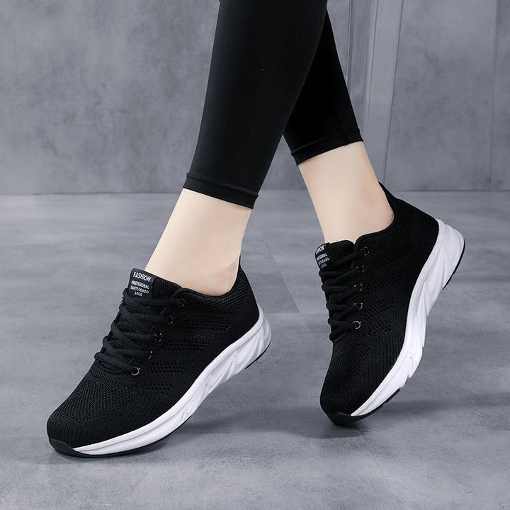 Damen nan leichtgewichtige atmungsaktive Strick-Laufschuhe mit viskoelastischer Einlegesohle und stoßdämpfender Zwischensohle Echo Archiv