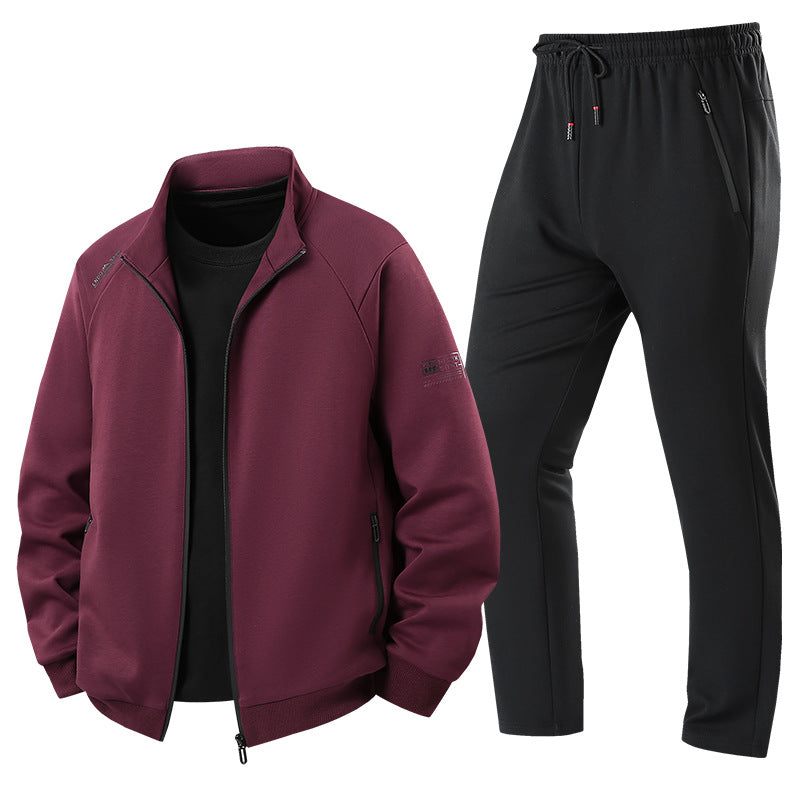 Herren Leichter Freizeit-Trainingsanzug-Set mit Reißverschlussjacke, elastischer Bund & Reißverschlusstaschen Echoarchiv