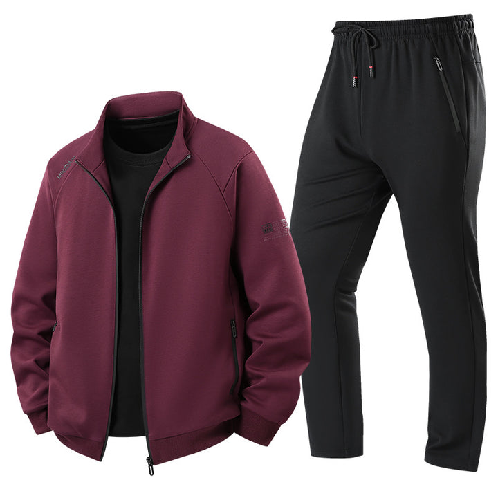 Herren Leichter Freizeit-Trainingsanzug-Set mit Reißverschlussjacke, elastischer Bund & Reißverschlusstaschen Echoarchiv