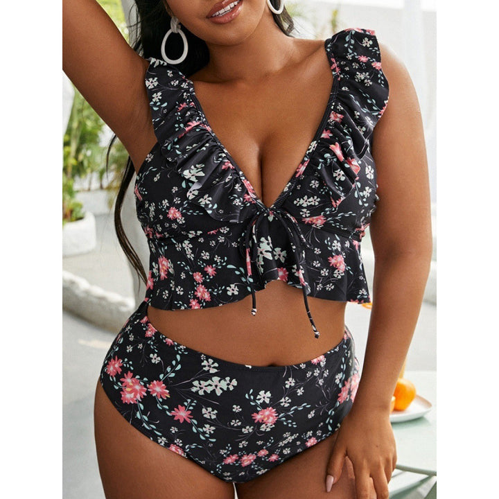 Damen Bikini-Set mit Rüschendesign und verstellbarem Oberteil Echo Archiv