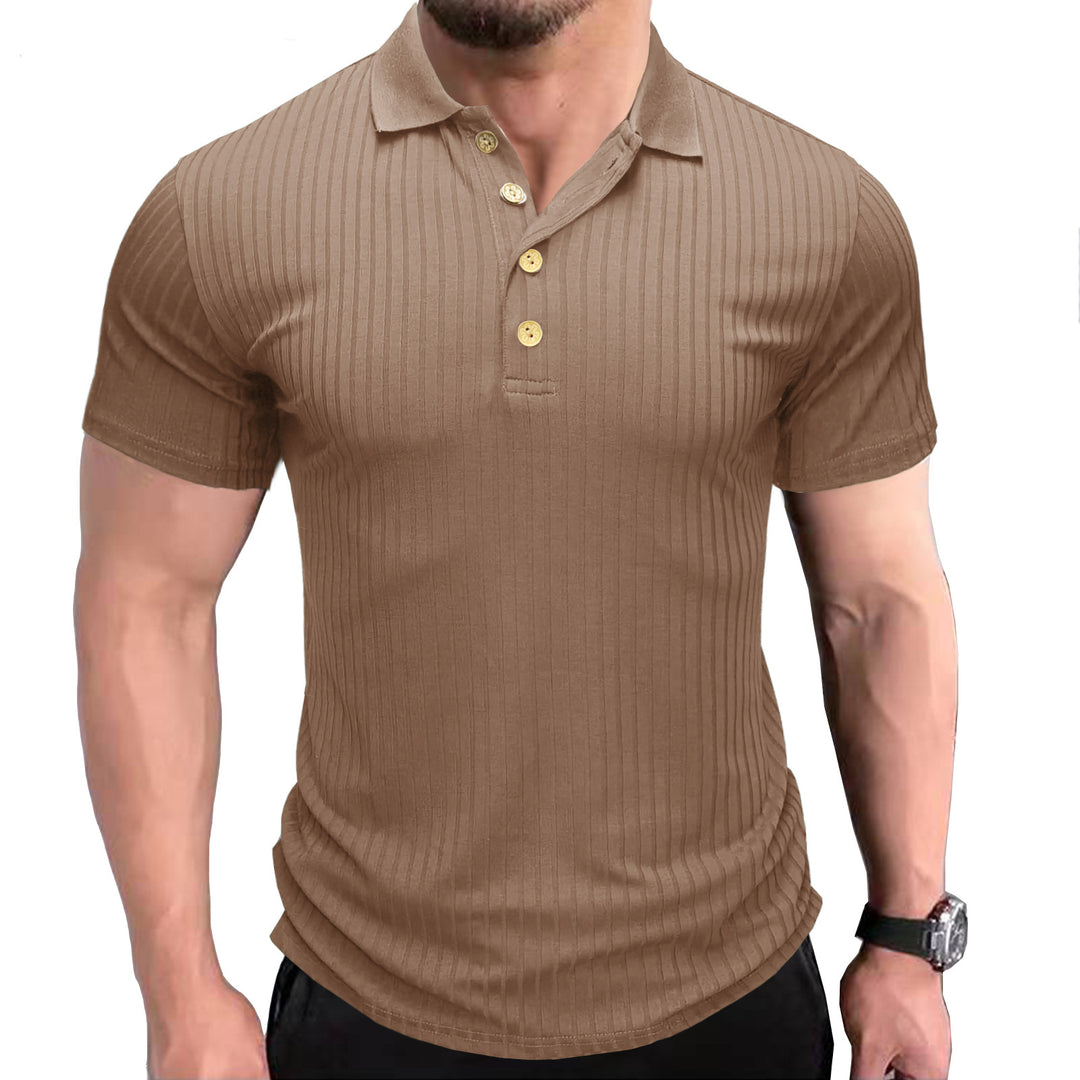 Herren Polohemd mit modernem Rippdesign Echoarchiv