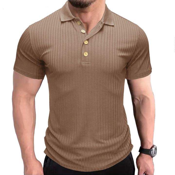 Herren Polohemd mit modernem Rippdesign Echoarchiv
