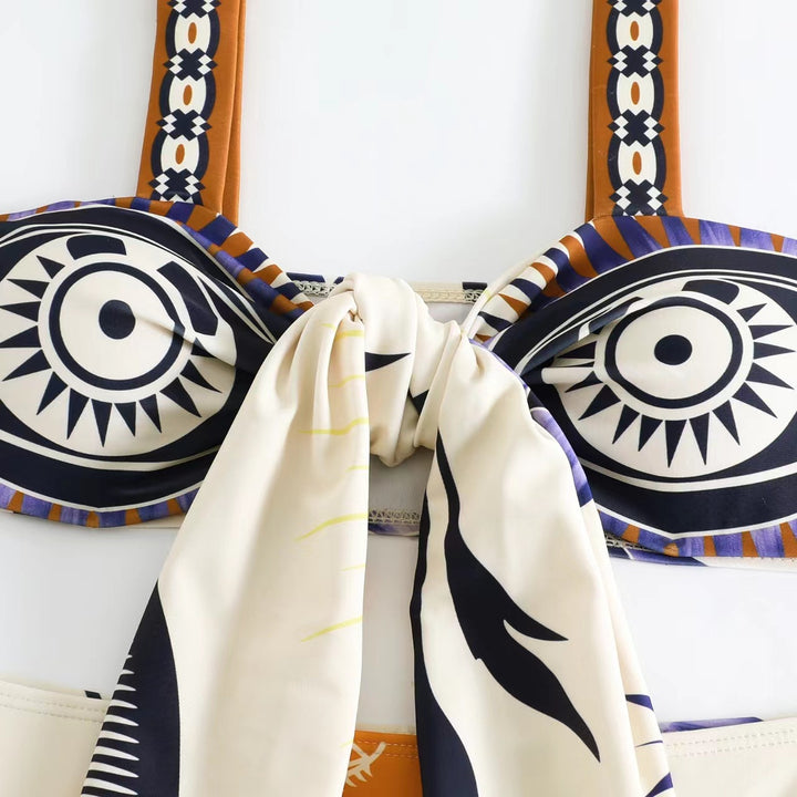 Damen Bikiniset mit kreativem Wickelrock und elegantem Design Echo Archiv