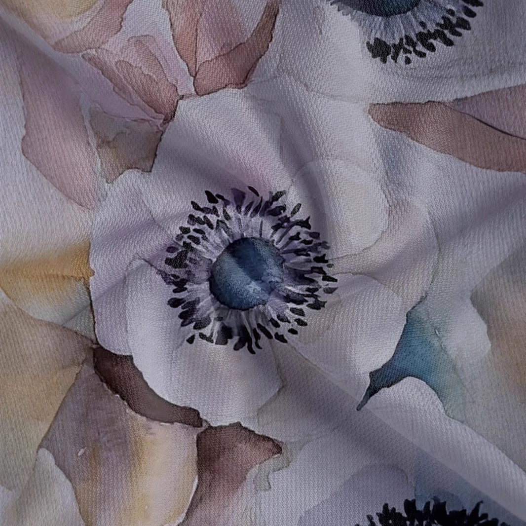 Herren Kurzarm Poloshirt mit floralem Aquarellmuster Echoarchiv