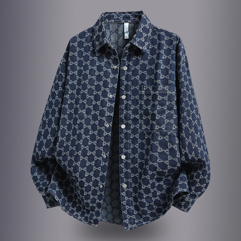 Herren lässige Overshirtjacke mit einzigartigem Muster Echoarchiv