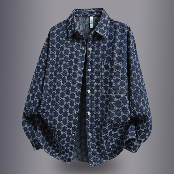 Herren lässige Overshirtjacke mit einzigartigem Muster Echoarchiv