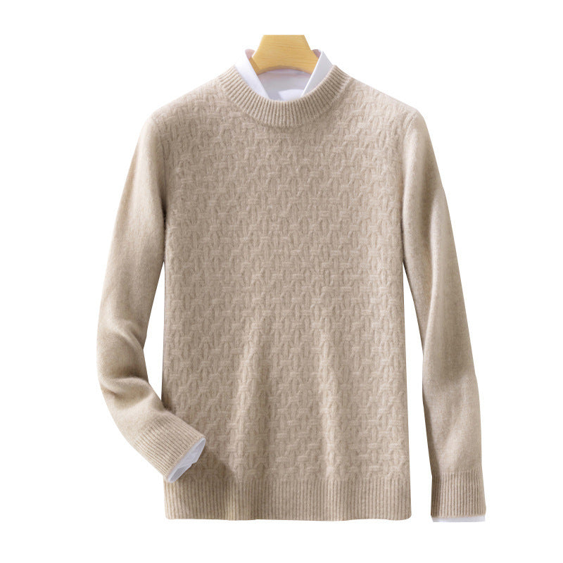 Damen Strukturierter Mockneck-Pullover im Kaschmir‑Look mit geometrischer Wabenstruktur Echoarchiv